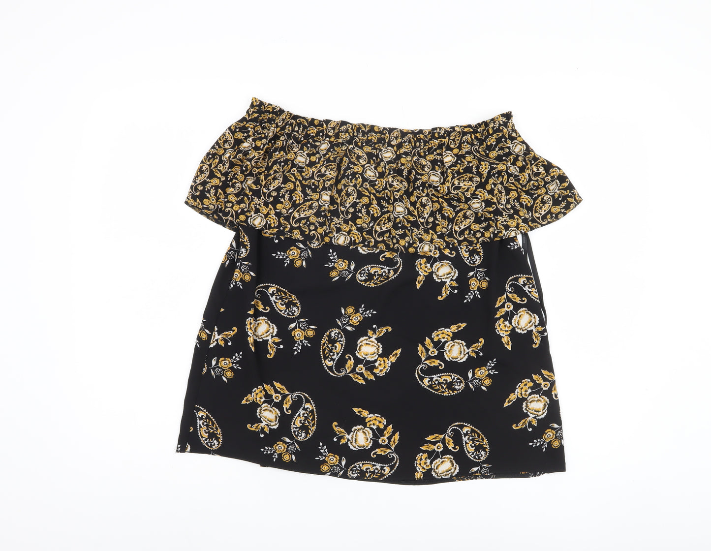 Dorothy Perkins Women Black Floral Off Shoulder Top