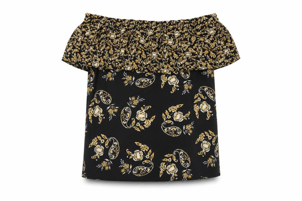 Dorothy Perkins Women Black Floral Off Shoulder Top