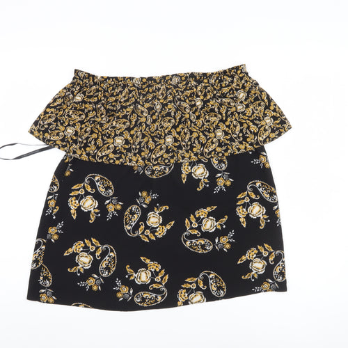 Dorothy Perkins Women Black Floral Off Shoulder Top