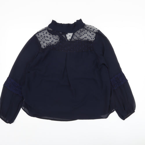 Mela London Women's Blue Polka Dot Blouse