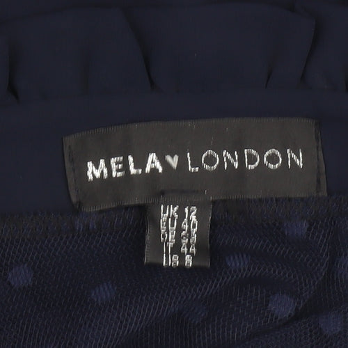 Mela London Women's Blue Polka Dot Blouse
