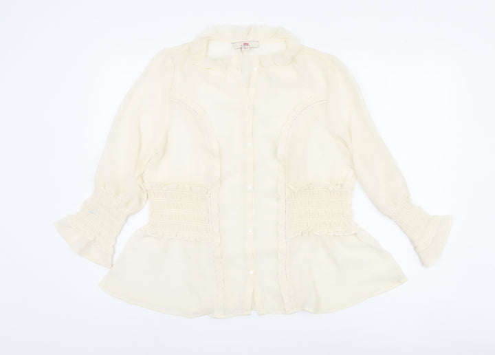 Aastha Women Ivory XL Blouse with Stretch Accents
