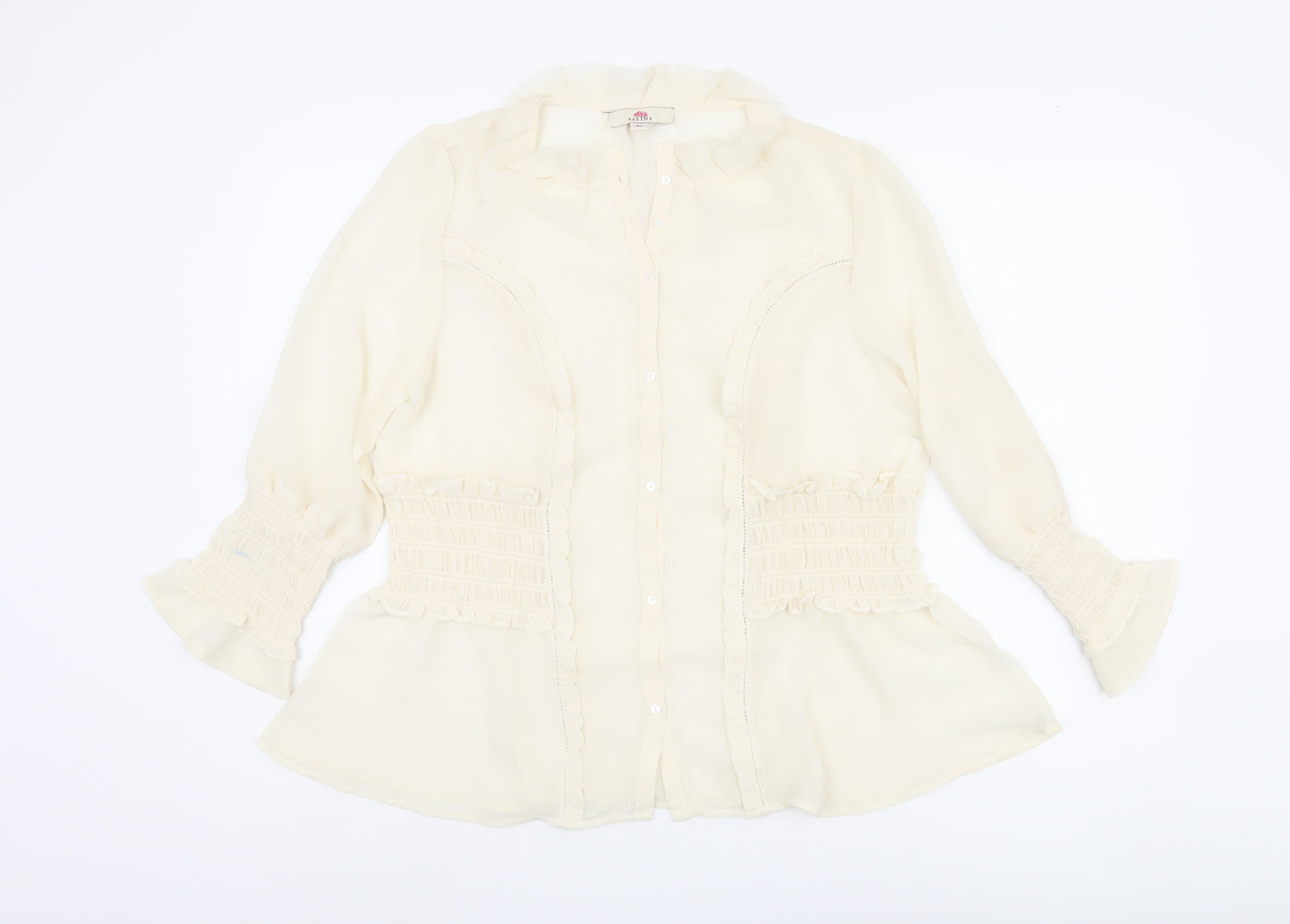 Aastha Women Ivory XL Blouse with Stretch Accents