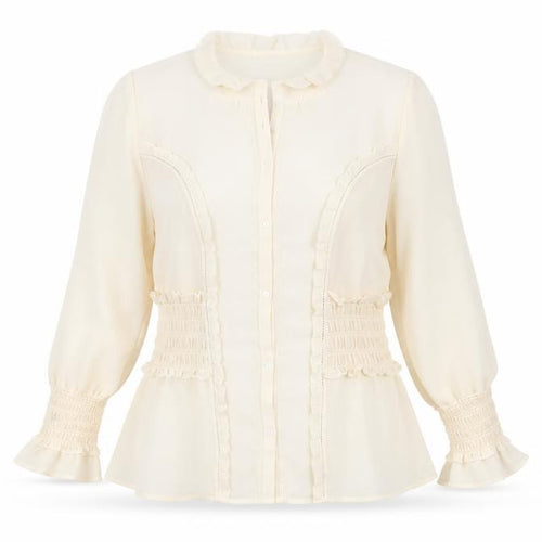Aastha Women Ivory XL Blouse with Stretch Accents