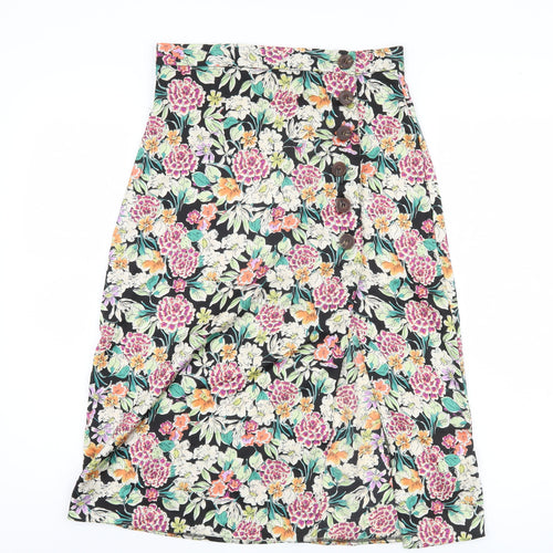 Brave Soul Women's Black Floral Skirt S