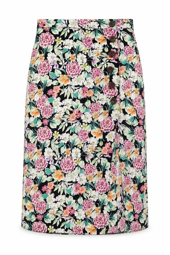 Brave Soul Women's Black Floral Skirt S