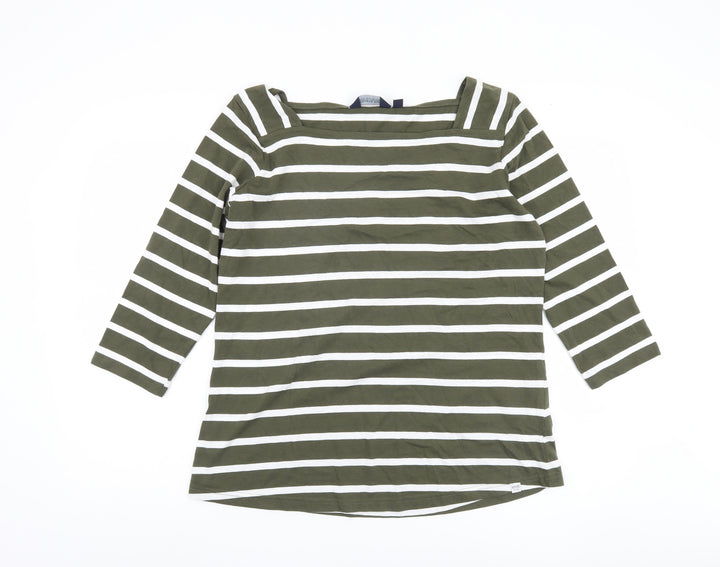 Regatta Women's Green Striped 3/4 Sleeve T-Shirt