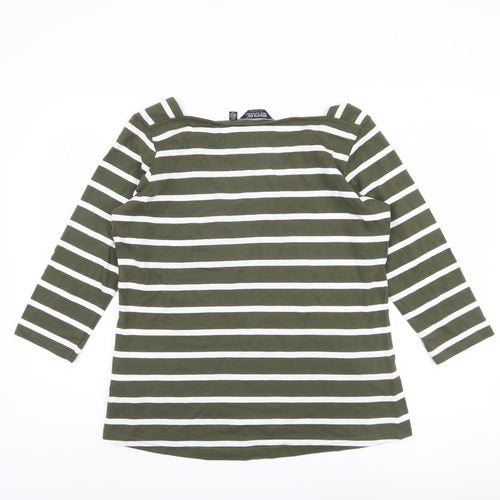 Regatta Women's Green Striped 3/4 Sleeve T-Shirt