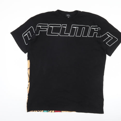 boohooMAN Men's Black S Graphic T-Shirt, Short Sleeve