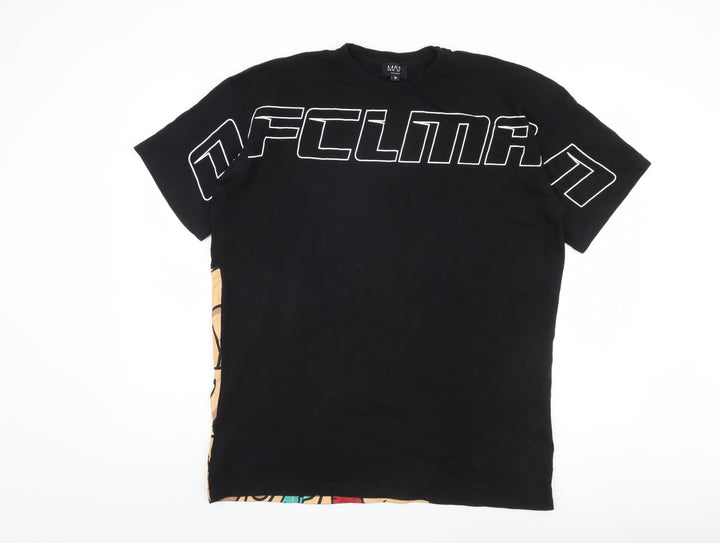 boohooMAN Men's Black S Graphic T-Shirt, Short Sleeve