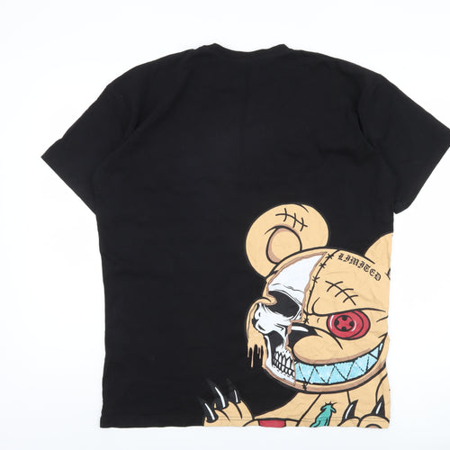 boohooMAN Men's Black S Graphic T-Shirt, Short Sleeve