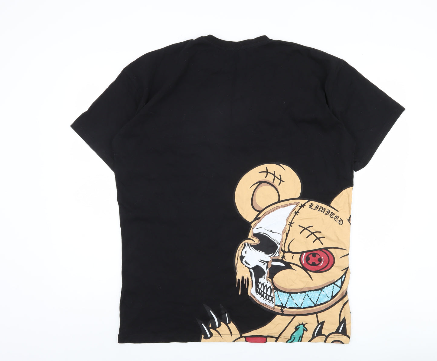 boohooMAN Men's Black S Graphic T-Shirt, Short Sleeve