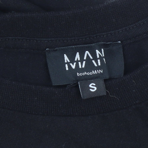 boohooMAN Men's Black S Graphic T-Shirt, Short Sleeve