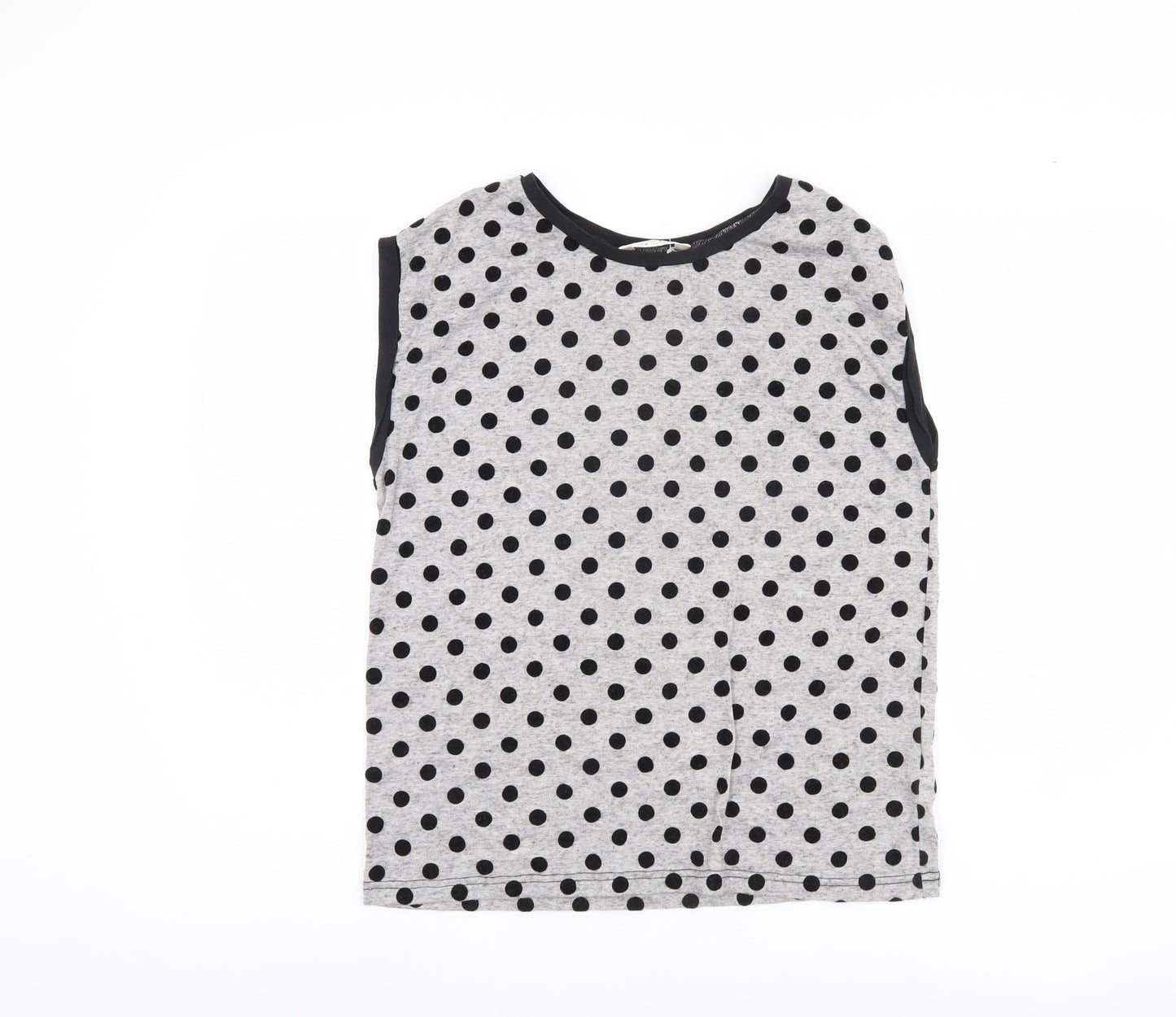 Miss Selfridge Women's Grey Polka Dot Sleeveless Top