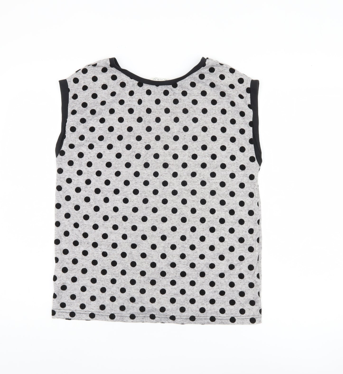 Miss Selfridge Women's Grey Polka Dot Sleeveless Top