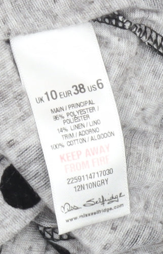 Miss Selfridge Women's Grey Polka Dot Sleeveless Top