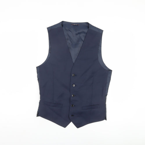 Marks and Spencer Men's Blue Waistcoat, Size S 36"