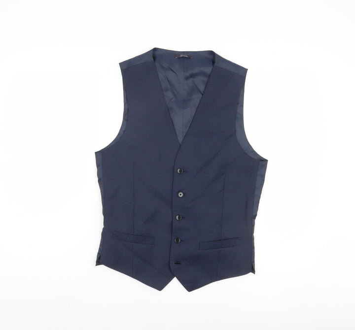 Marks and Spencer Men's Blue Waistcoat, Size S 36"