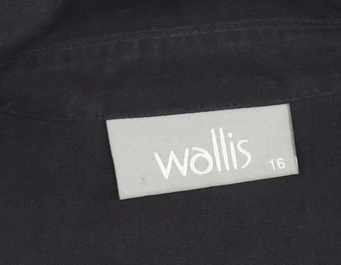 Wallis Women's Black Silk Sleeveless Blouse Size 16