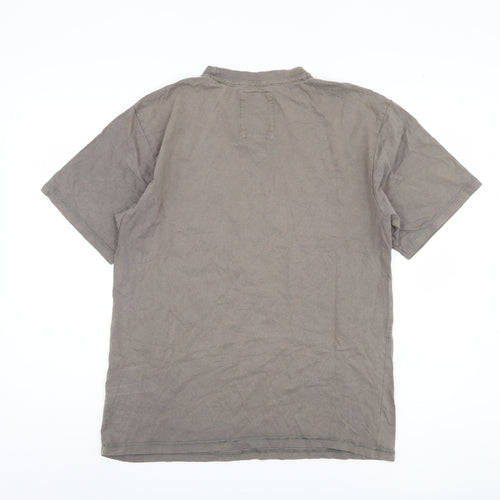 Weird Fish Men's Brown Graphic Print T-Shirt, Size S