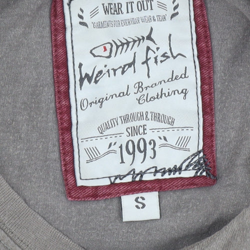 Weird Fish Men's Brown Graphic Print T-Shirt, Size S