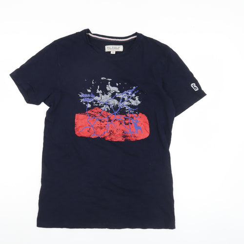 P.G. Field Men's Blue Graphic Print T-Shirt, Small