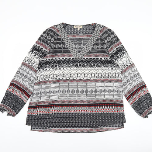 Tinta Style Women's Multicoloured Blouse, Size 12, Geometric Pattern