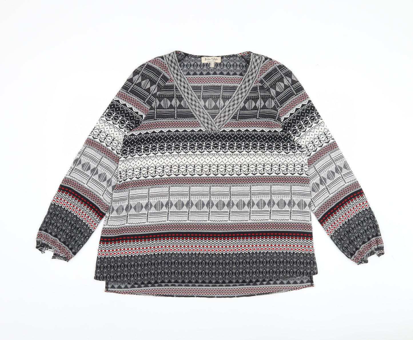 Tinta Style Women's Multicoloured Blouse, Size 12, Geometric Pattern