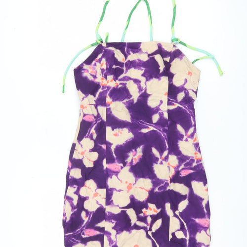 Zara Women's Purple Floral Slip Dress, S