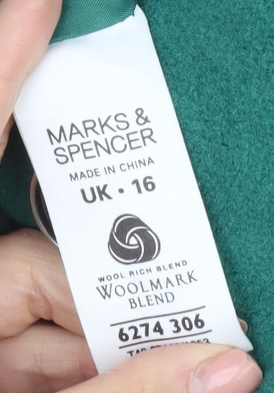 Marks and Spencer Women's Green Wool Blend Jacket