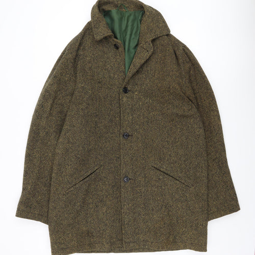 Boden Men's Green Wool Overcoat, Size L - Classic Style