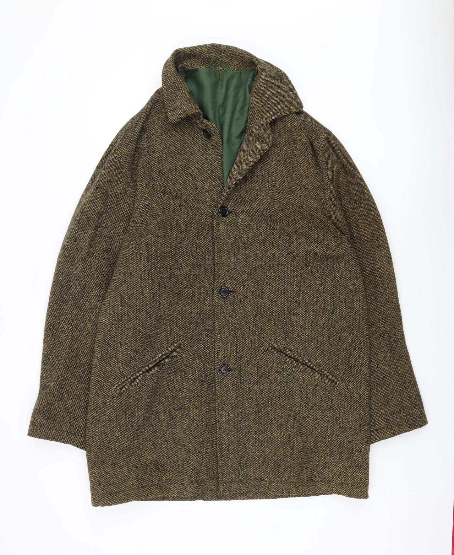 Boden Men's Green Wool Overcoat, Size L - Classic Style