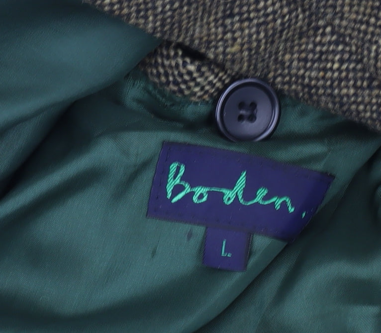 Boden Men's Green Wool Overcoat, Size L - Classic Style