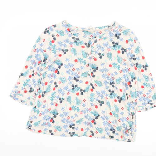 White Stuff Women's Ivory Floral Blouse UK 16