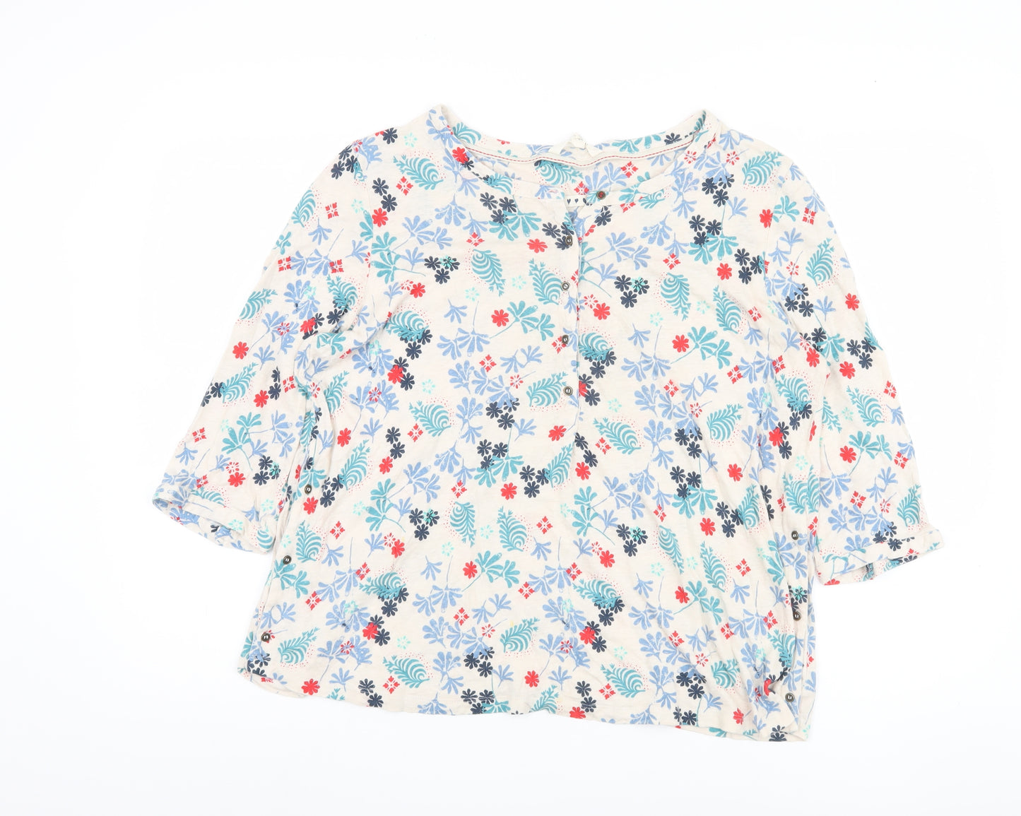 White Stuff Women's Ivory Floral Blouse UK 16