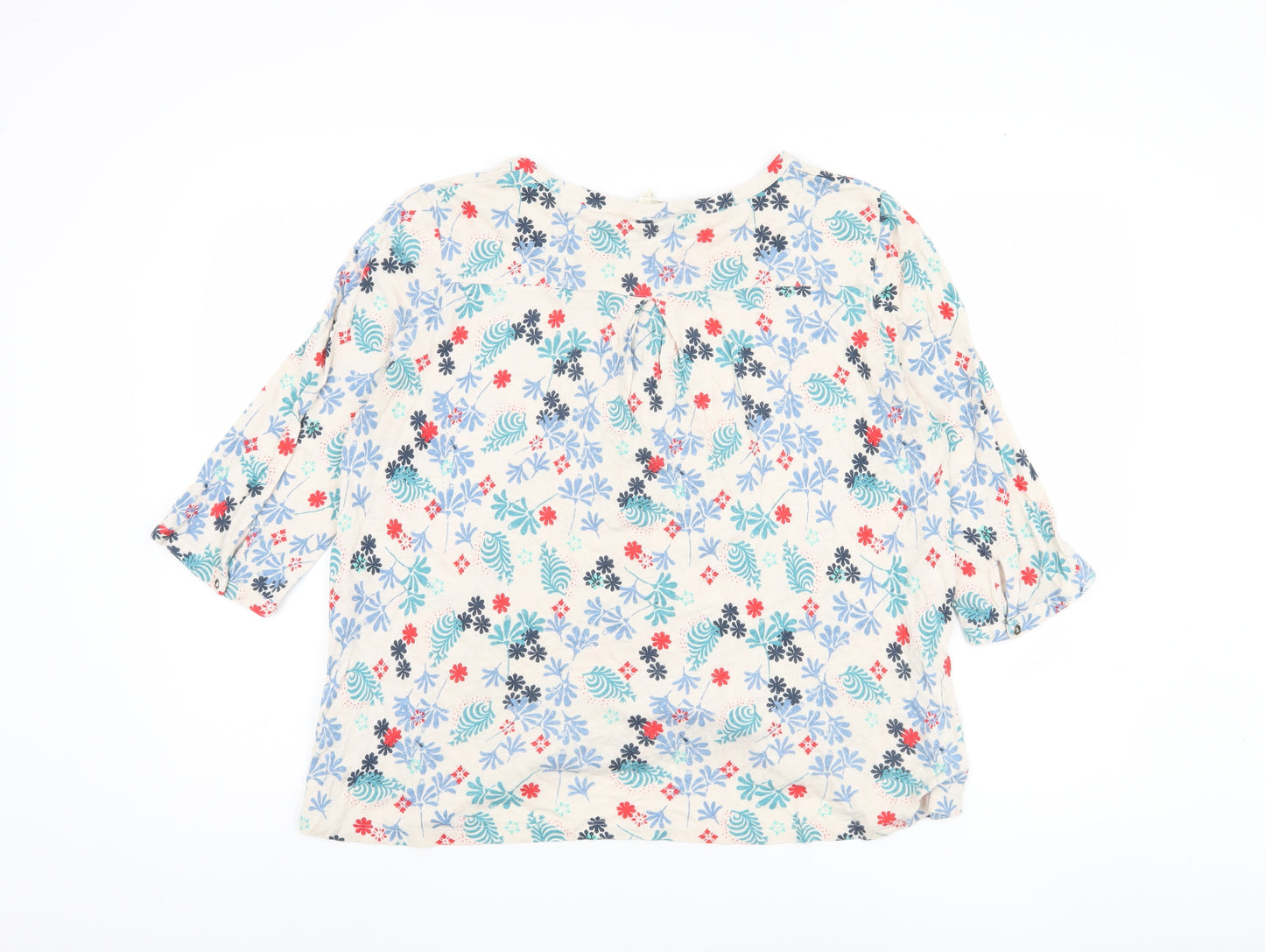 White Stuff Women's Ivory Floral Blouse UK 16