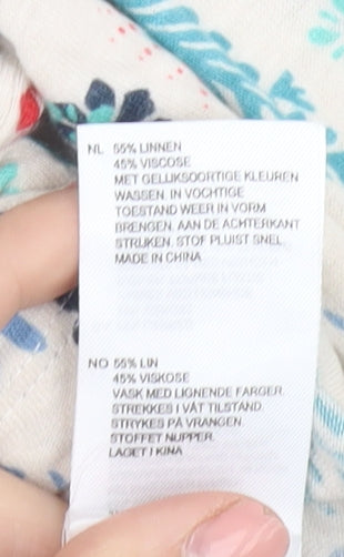 White Stuff Women's Ivory Floral Blouse UK 16