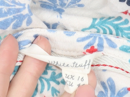 White Stuff Women's Ivory Floral Blouse UK 16