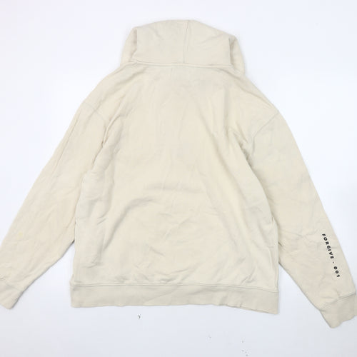 Topman Men’s Beige Graphic Print Hoodie L Pullover