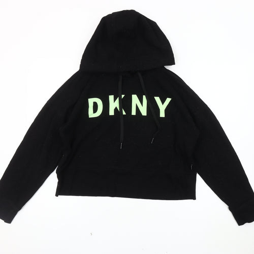 DKNY Women's Black Hoodie S Pullover Logo Casual