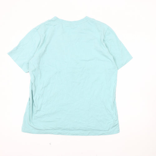 Cotton Traders Men's Blue V-Neck T-Shirt L