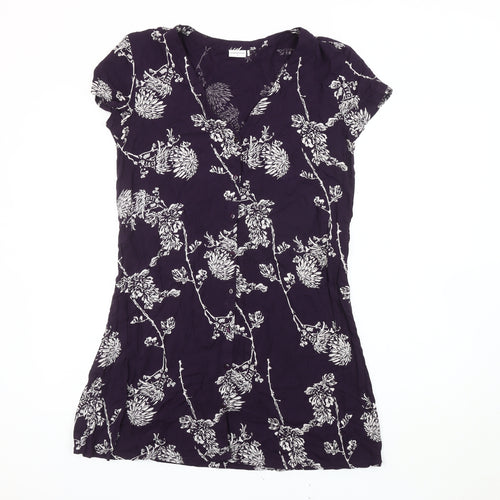 Jacqueline de Yong Women's Purple Floral Top Size 10