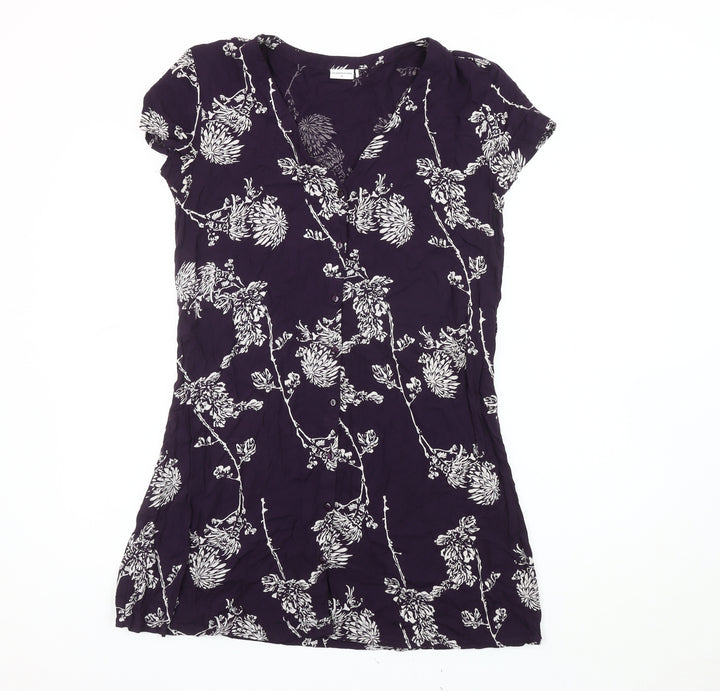 Jacqueline de Yong Women's Purple Floral Top Size 10