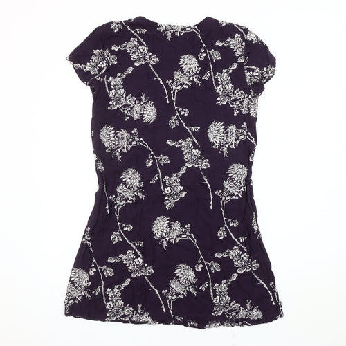 Jacqueline de Yong Women's Purple Floral Top Size 10