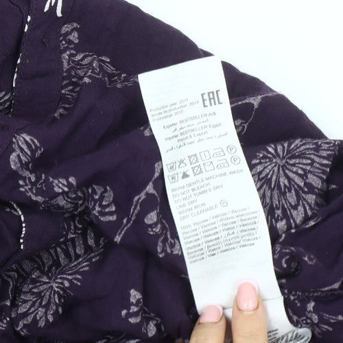 Jacqueline de Yong Women's Purple Floral Top Size 10