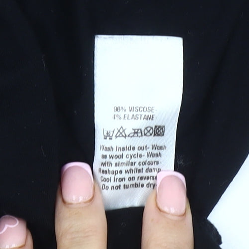 Wallis Women's Black Wrap Top, Size 16, 3/4 Sleeve, V-Neck