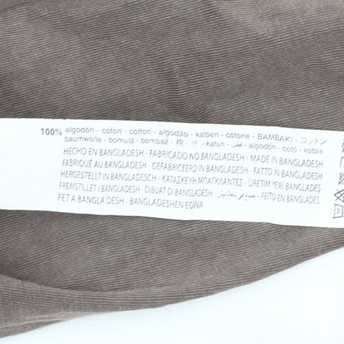 Zara Women's Brown Cotton Long Sleeve T-Shirt XS