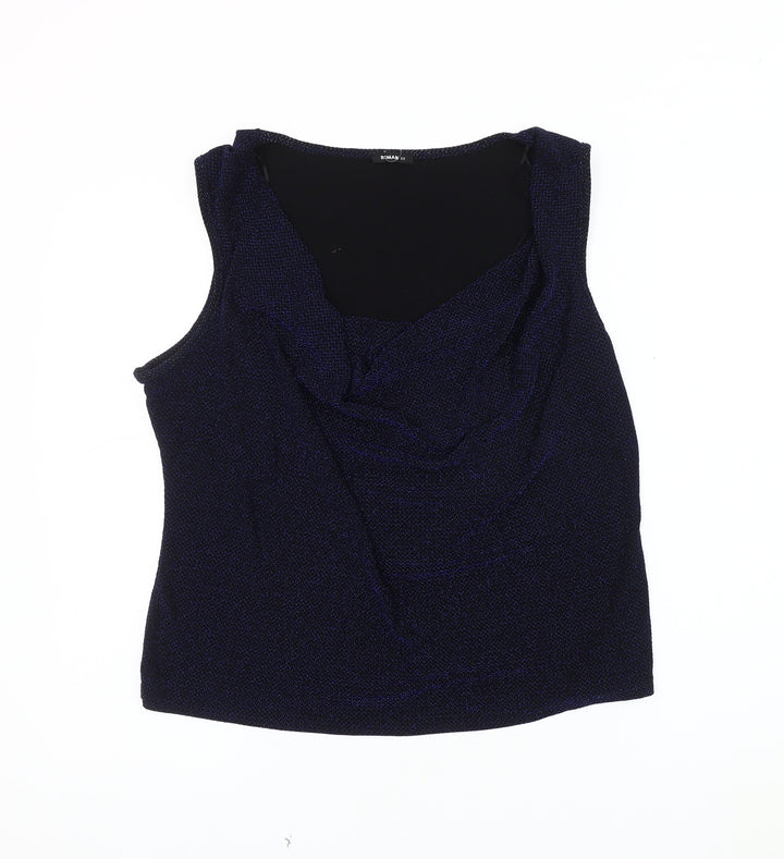 Roman Women's Blue Cowl Neck Tank Top Size 22