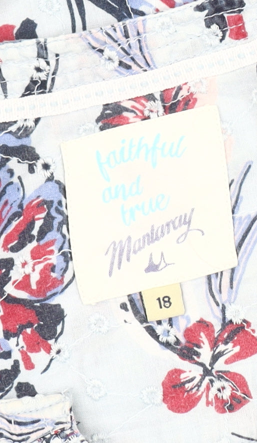 Mantaray Women's Multicoloured Floral Blouse Size 18