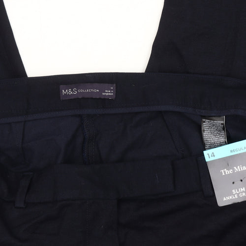 Marks and Spencer Women's Blue Ankle Slim Trousers